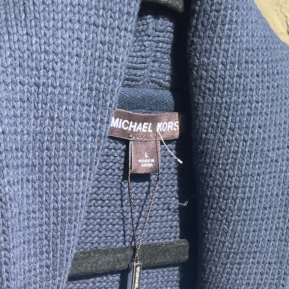 NWT Michael Kors Men’s Navy blue sweater Size L - Picture 6 of 9